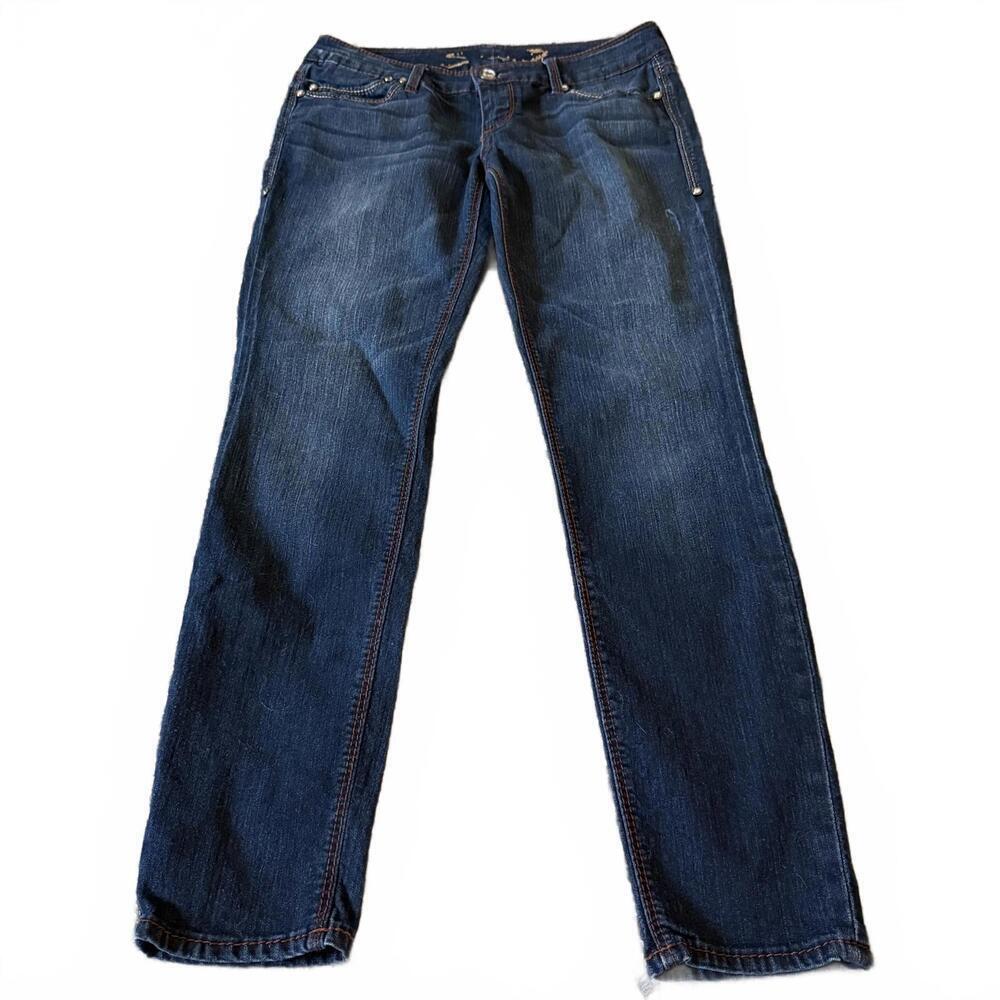 Seven7 Bootcut Stretch Jeans Dark Wash Contrast Stitch Denim size 30